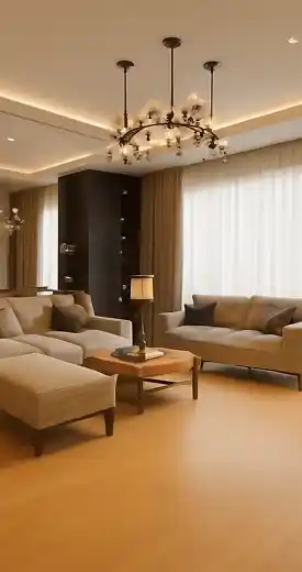 Living Room Bamboo Flooring In dubai